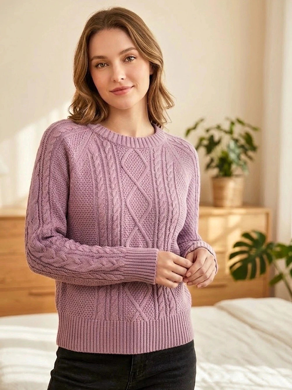 Ricki's Cable Knit Cotton Sweater